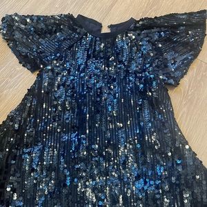 KIDS NAVY SEQUINED PARTY DRESS (size 2)